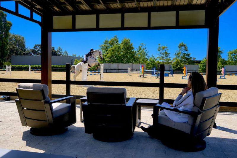 Viewing pavilion overlooking the arena